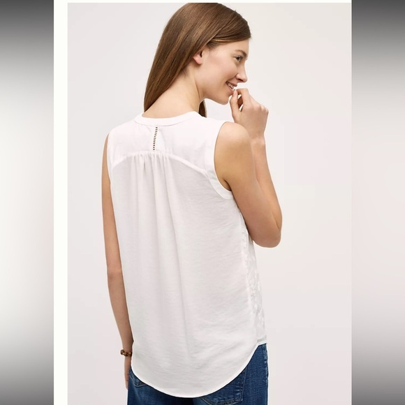 Anthropologie Maeve embroidered top‎ white - Picture 3 of 9